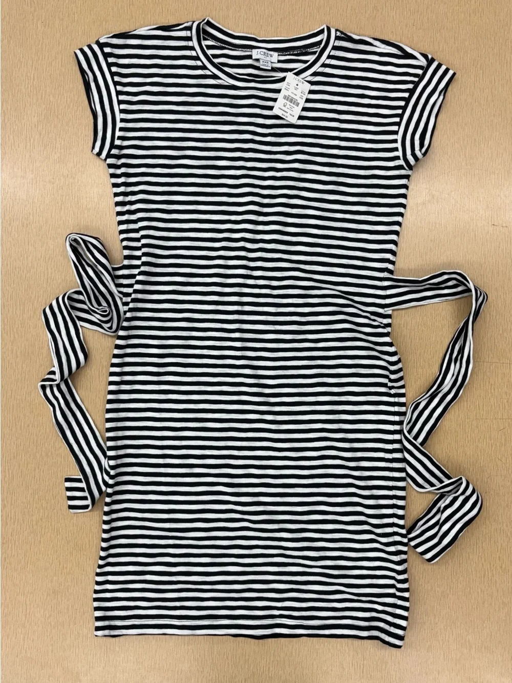 NWT J. Crew belted striped dress